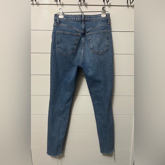 Free People Stella High Waisted Raw Hem Skinny Denim Jeans Size 29 Button Fly - Picture 4 of 8